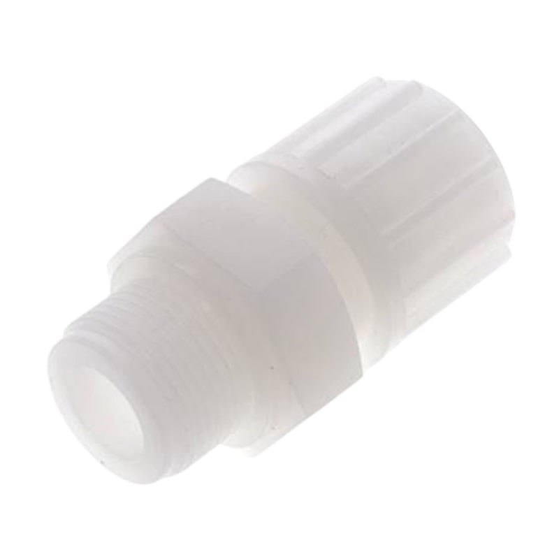 10 x 4 mm x 1/4" Kupplung Außengewinde TX Fitting Gewebe Schlauch Verbinder FDA PVDF weiß - PN 10 bar