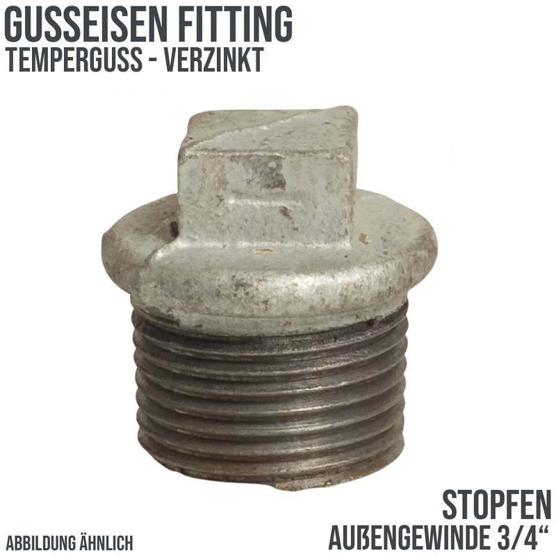 3/4" Gusseisen Temperguss Fitting Stopfen Nr. 290 Außengewinde AG DVGW PN 25 bar