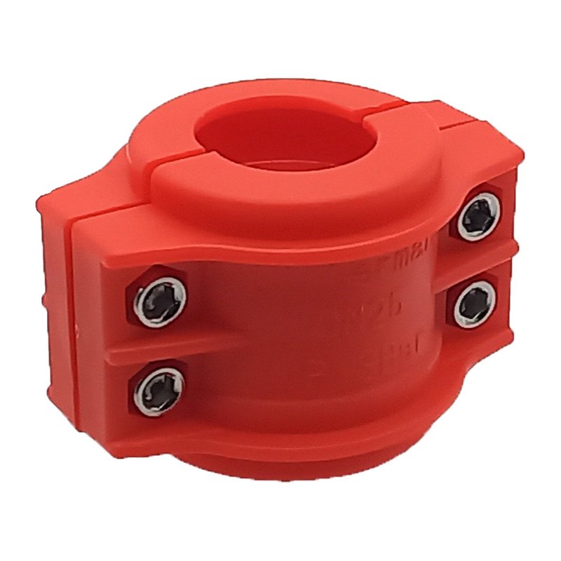 DN 25 Klemmschale Polypropylen PP rot Spannbereich 36 - 39 mm für Schlauch ID x AD 25 x 37 mm - PN 8 bar