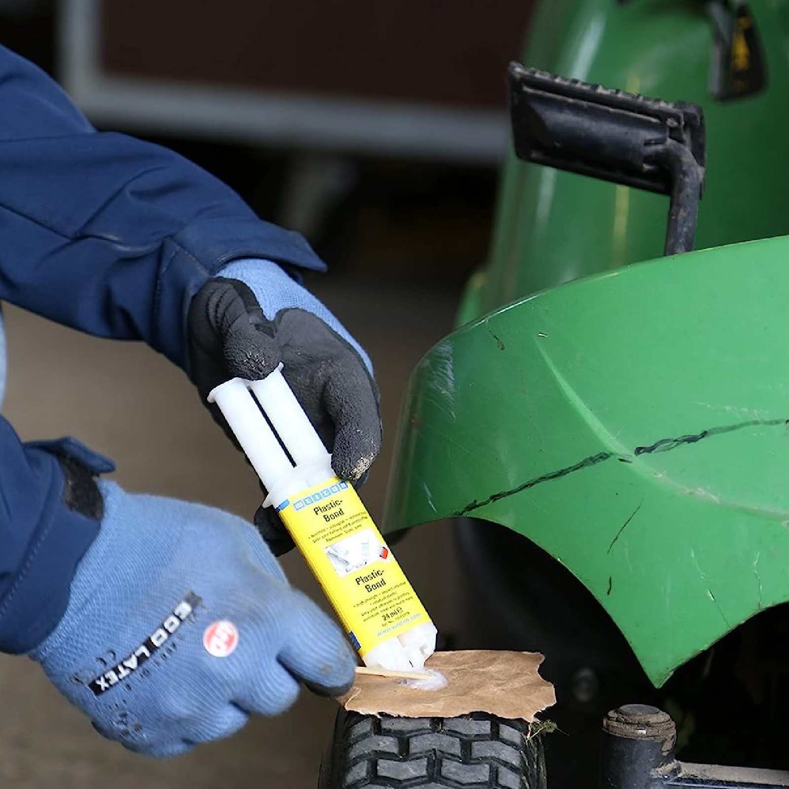 Plastic Bond 24ml Kunststoff Kleber Reparatur SET - cremeweiß