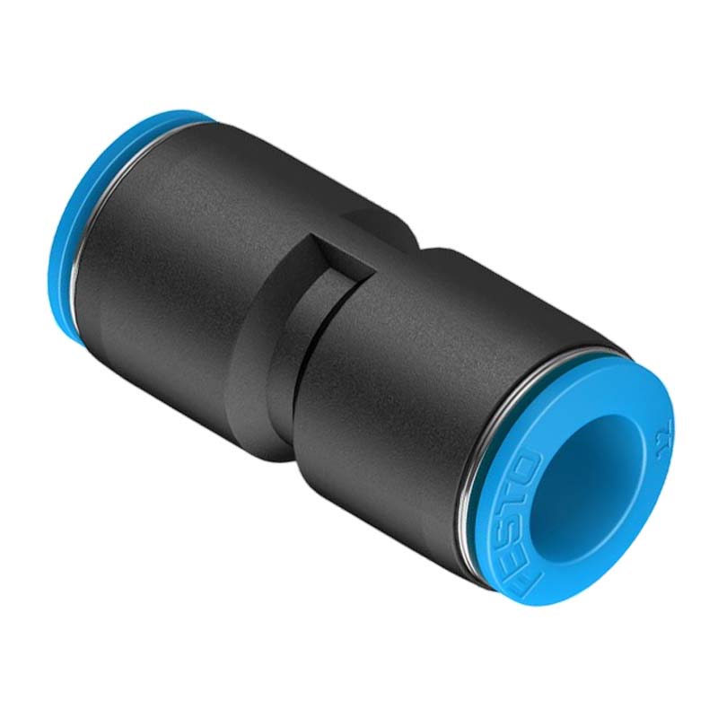 10 mm Pneumatik Schnell Steck Verbinder QS gerade blau/schwarz QS-4 (153034) - PN 14 bar
