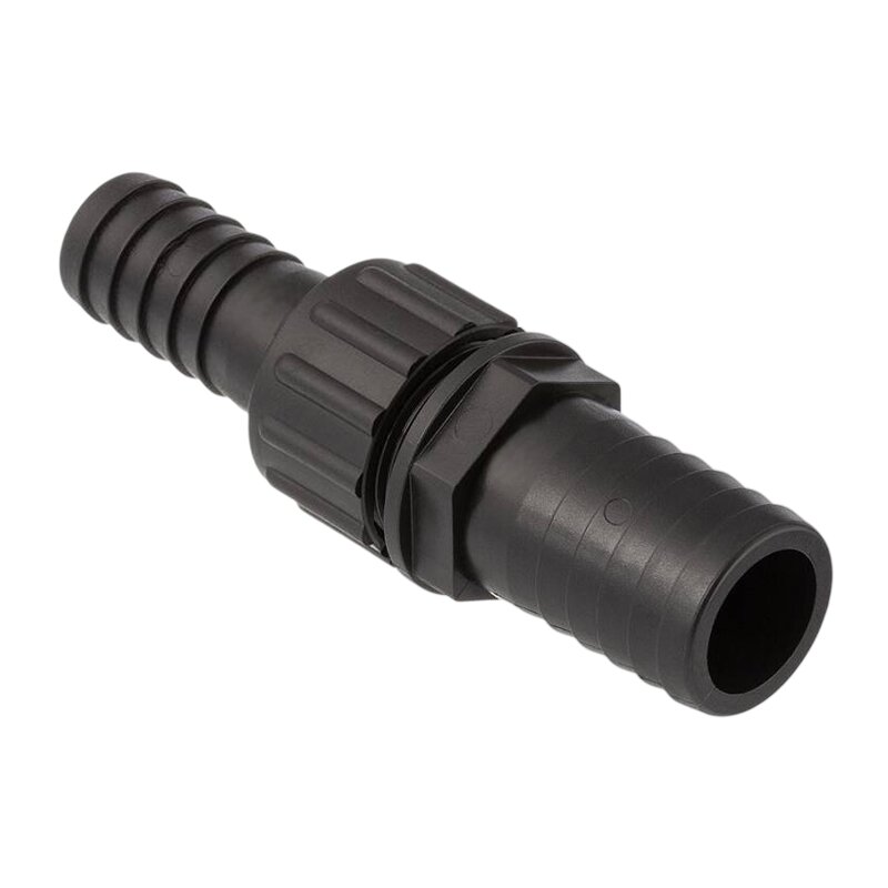 38 x 25 mm Schlauch Verschraubung reduziert 2-fach Stutzen Tülle Pool Teich Garten PP schwarz - PN 6 bar