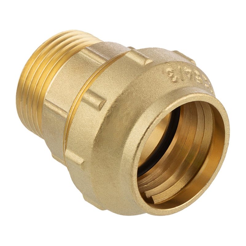 63 mm x 2" PE Fitting Klemm Verbinder Messing Verschraubung Muffe Kupplung x AG DVGW - PN 16 bar