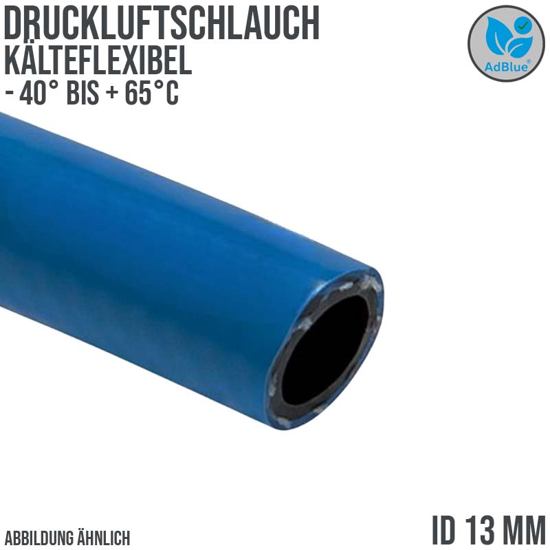 13 x 20 mm PVC BUNA Druckluft Pressluft Kompressor Luft Universal Schlauch blau PN 10 bar