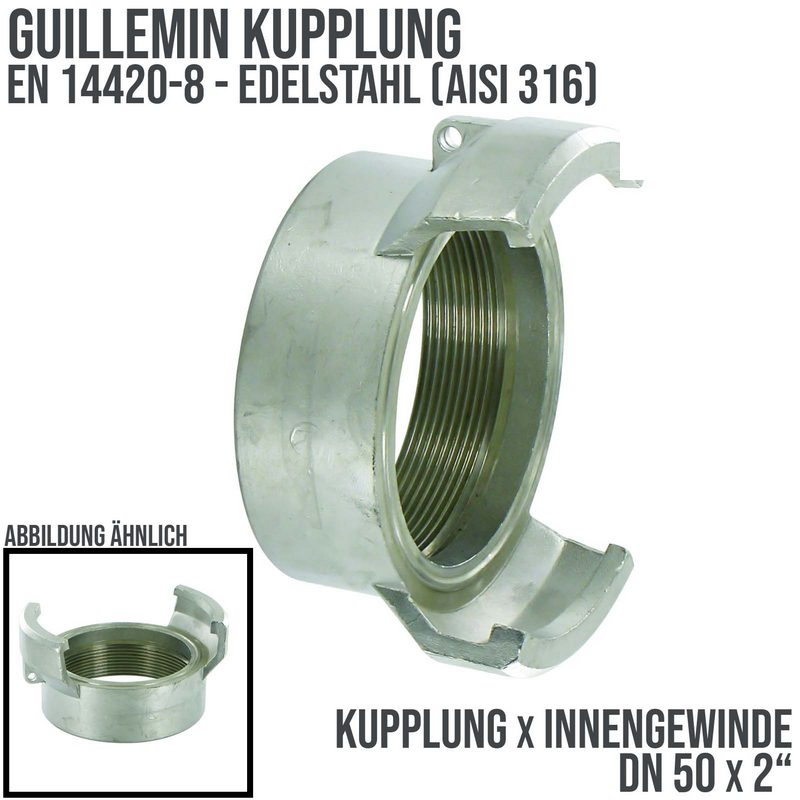 DN 50 Guillemin Kupplung BSPP Innengewinde IG 2" Edelstahl AISI 316 - PN 16 bar