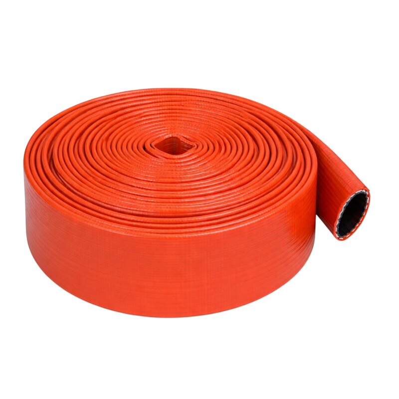 51 mm PVC Flach Schlauch schwer high duty Wasser Abwasser rot PN 16 bar - 50m