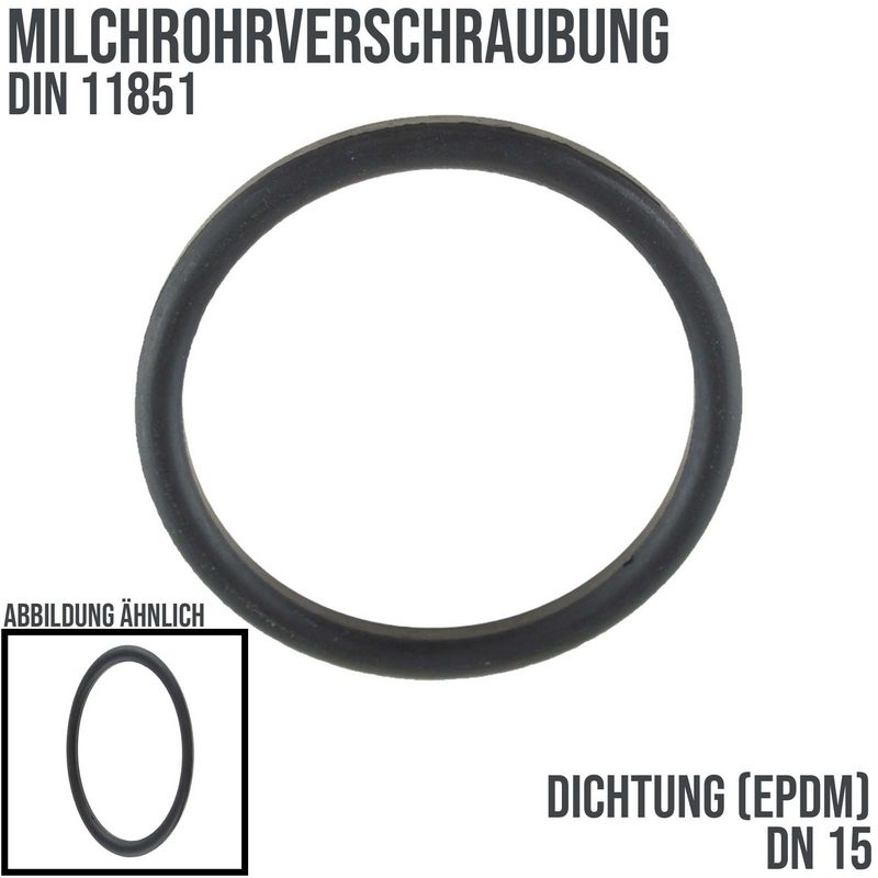 DN 15 Milchrohr DIN 11851 Dichtung EPDM schwarz FDA - 18 x 26 x 4,5 mm