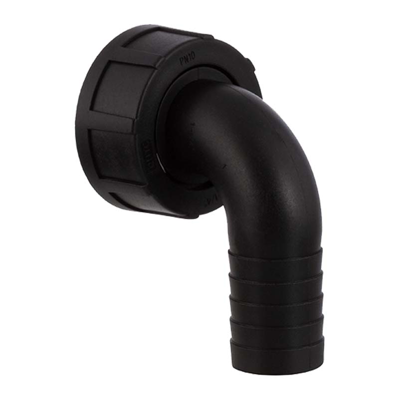 50 mm x 2 " PP Gewinde Fitting Winkel 90° Schlauch Tülle Stutzen ÜWM Innengewinde IG - PN 6 bar