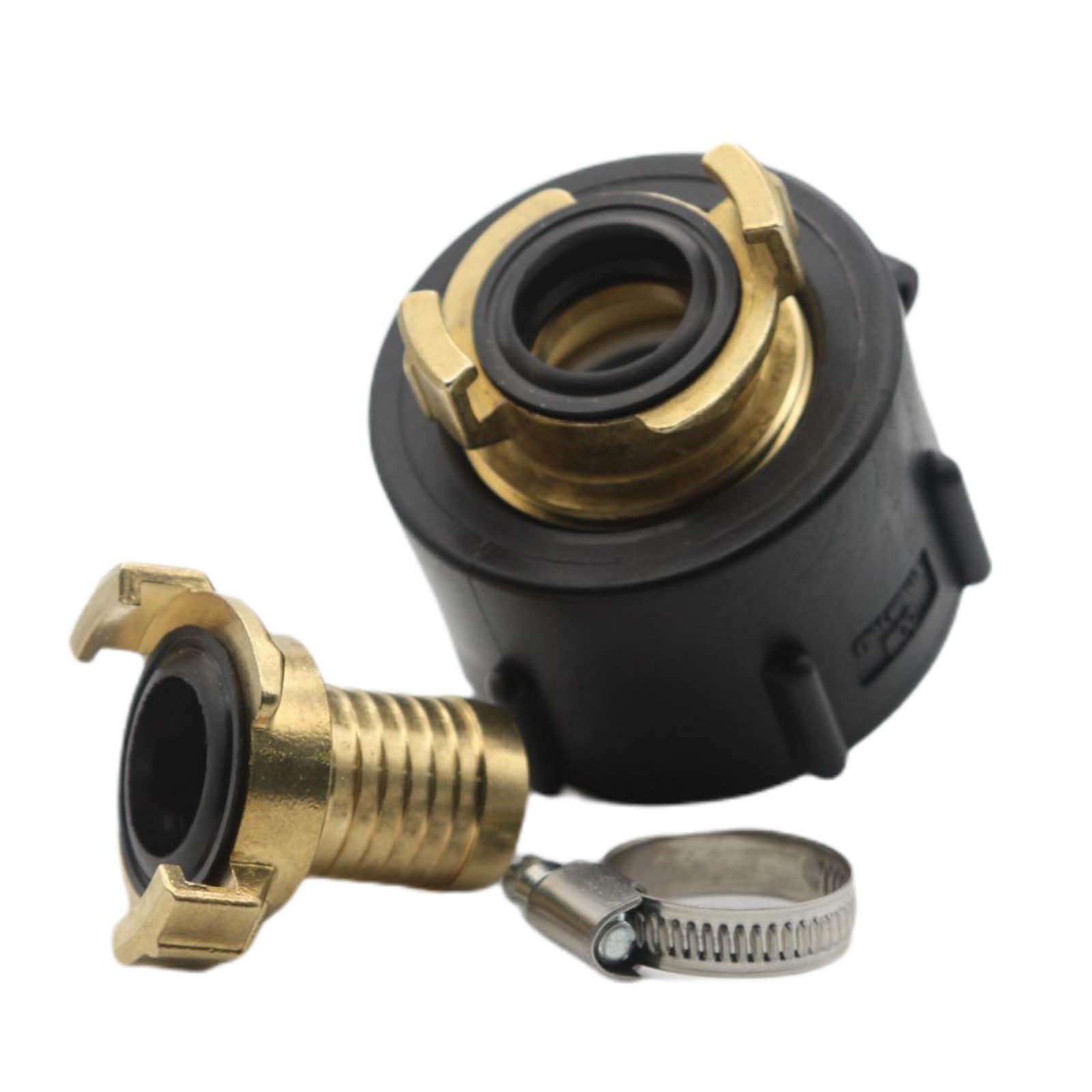 S60 x 6 IBC Adapter auf Schnellanschluss + Kupplung 1" 25 mm Container Tank Zubehör (GEKA kompatibel) 
