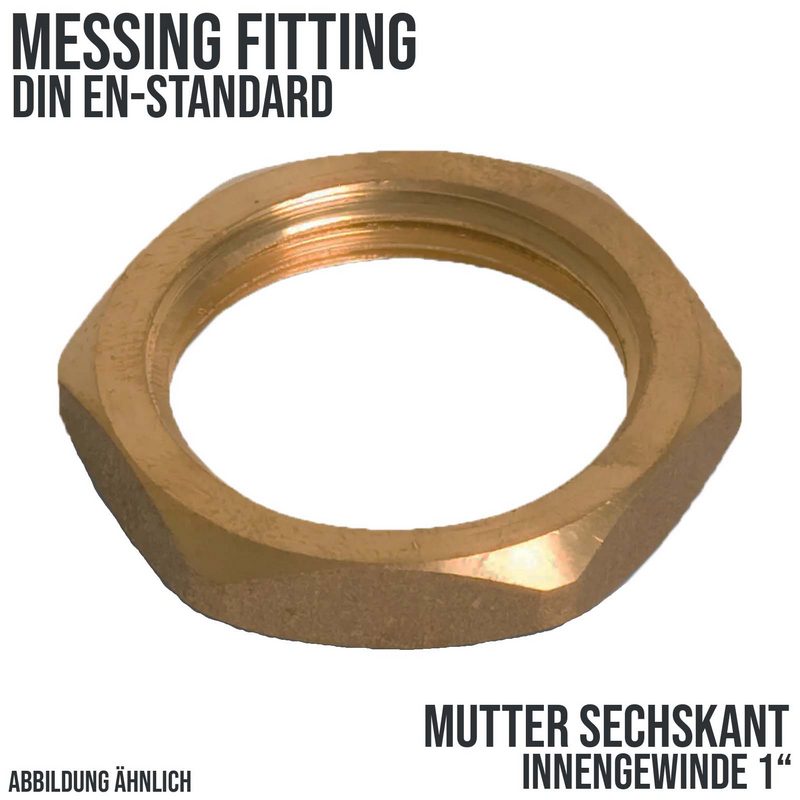 1" Sechskant Mutter Nr. 310 Innengewinde IG Messing Fittings PN 30 bar
