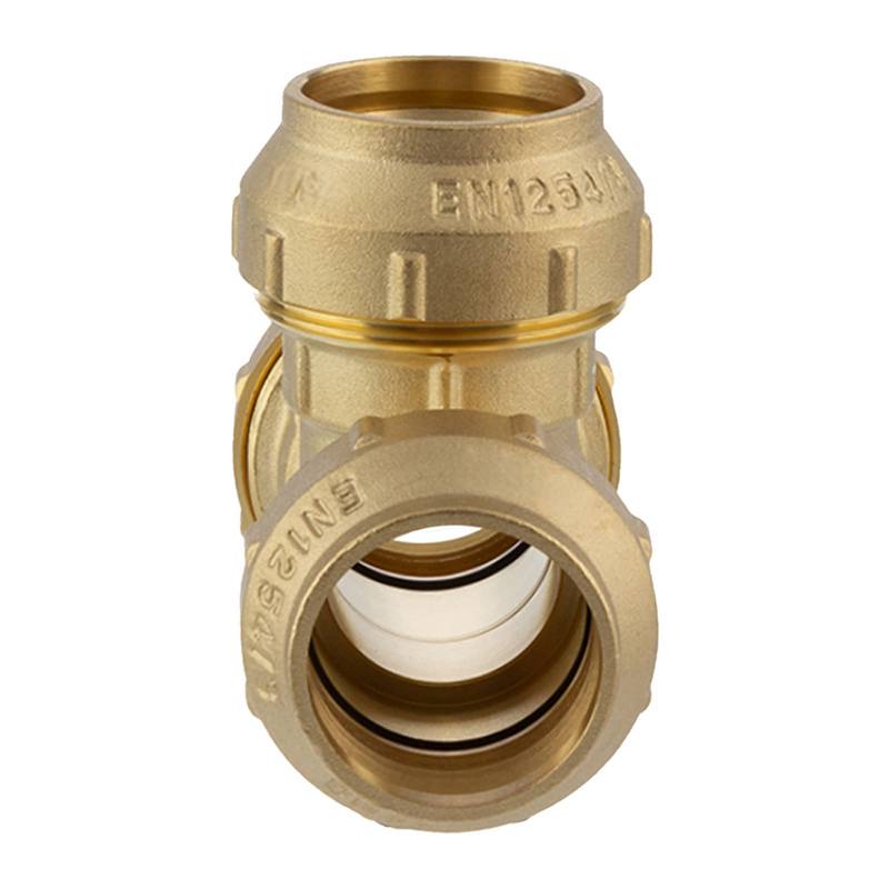 63 mm PE Fitting Klemm Verbinder Messing Verschraubung Muffe T-Stück 90° DVGW - PN 16 bar