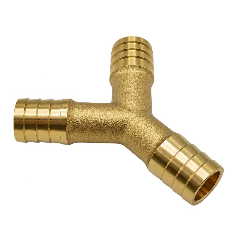 6 mm - 1/4" Zoll 90° Y-Stück Schlauch Verbinder Verteiler Tülle Kupplung Reparatur Messing PN 10 bar