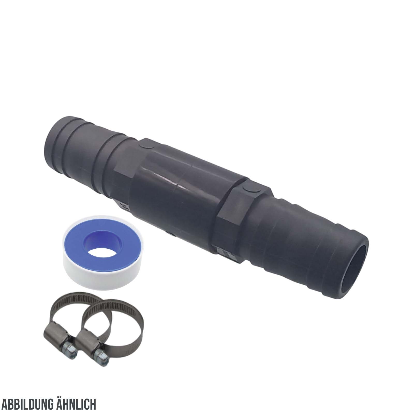32 mm PVC PROFI Gerade Schlauch Verbinder Stutzen Tülle Pool Teich Garten - PN 10 bar - Montage-Set