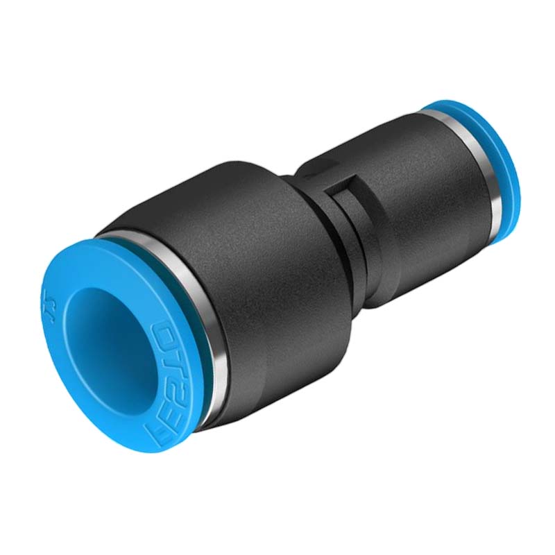 10 -> 8 mm Pneumatik Schnell Steck Verbinder QS Reduktion blau/schwarz QS-4 (153032) - PN 14 bar
