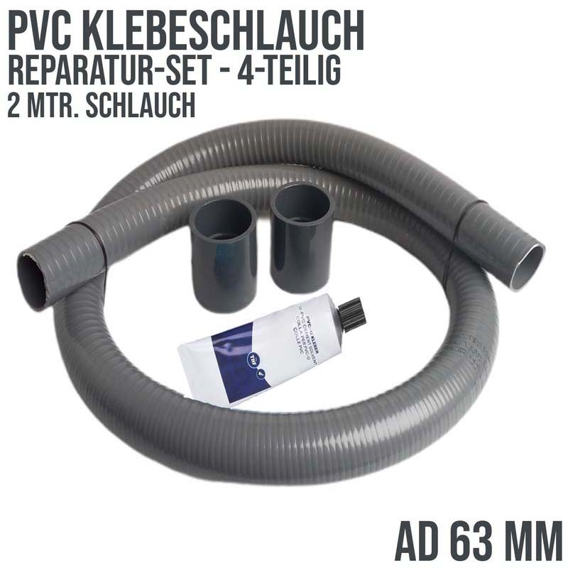 Rep.Set PVC-Klebeschlauch 63mm - 2 mtr.  (4-teilig)