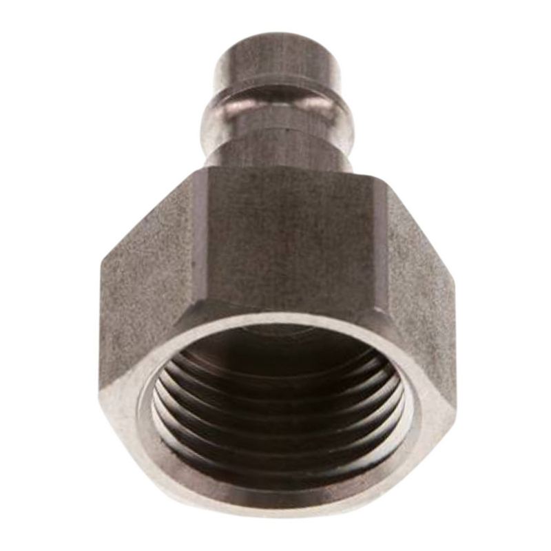 1/4" Druckluft Stecker Nippel Einsteck Anschluss Edelstahl NW 7,2 mit Innengewinde IG - PN 35 bar