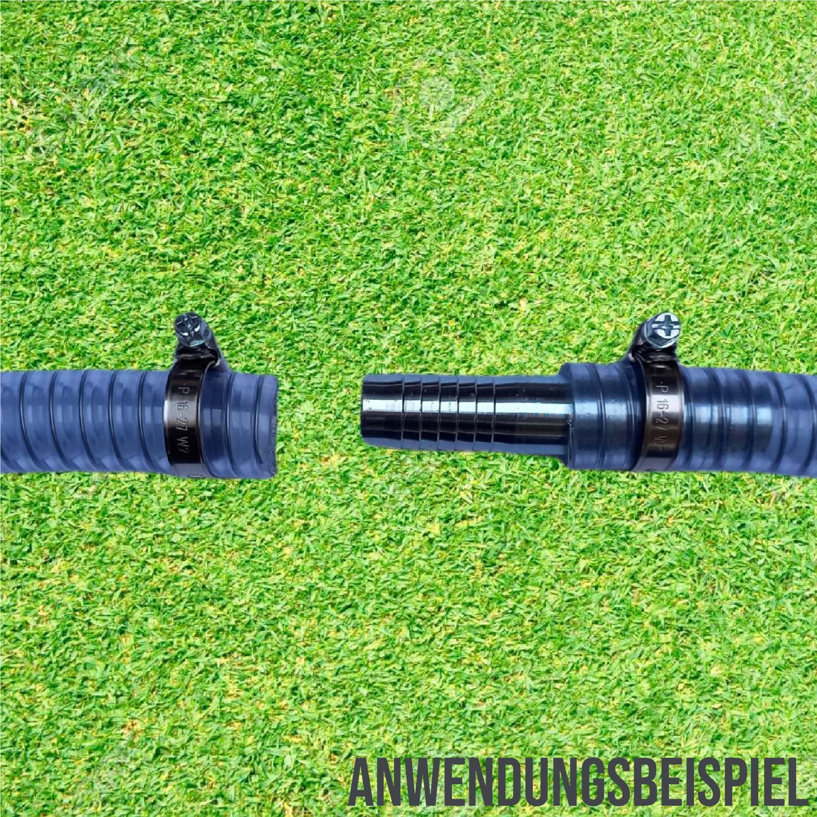 Schlauch Reparatur Set PVC Saugschlauch Stahlspirale Verlängerung 50 mm (2") - 7-teilig