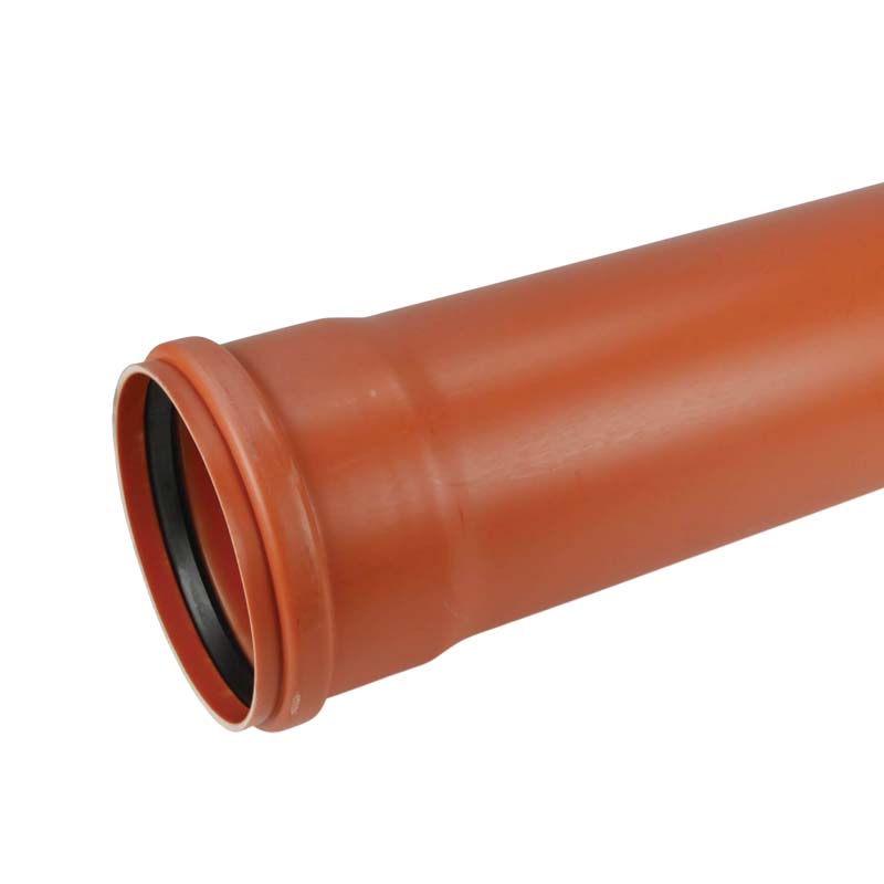 250 x 6,2 mm PVC Abfluß Abwasser HT KG Rohr SN4 rostbraun - 5,0 m Fixlänge