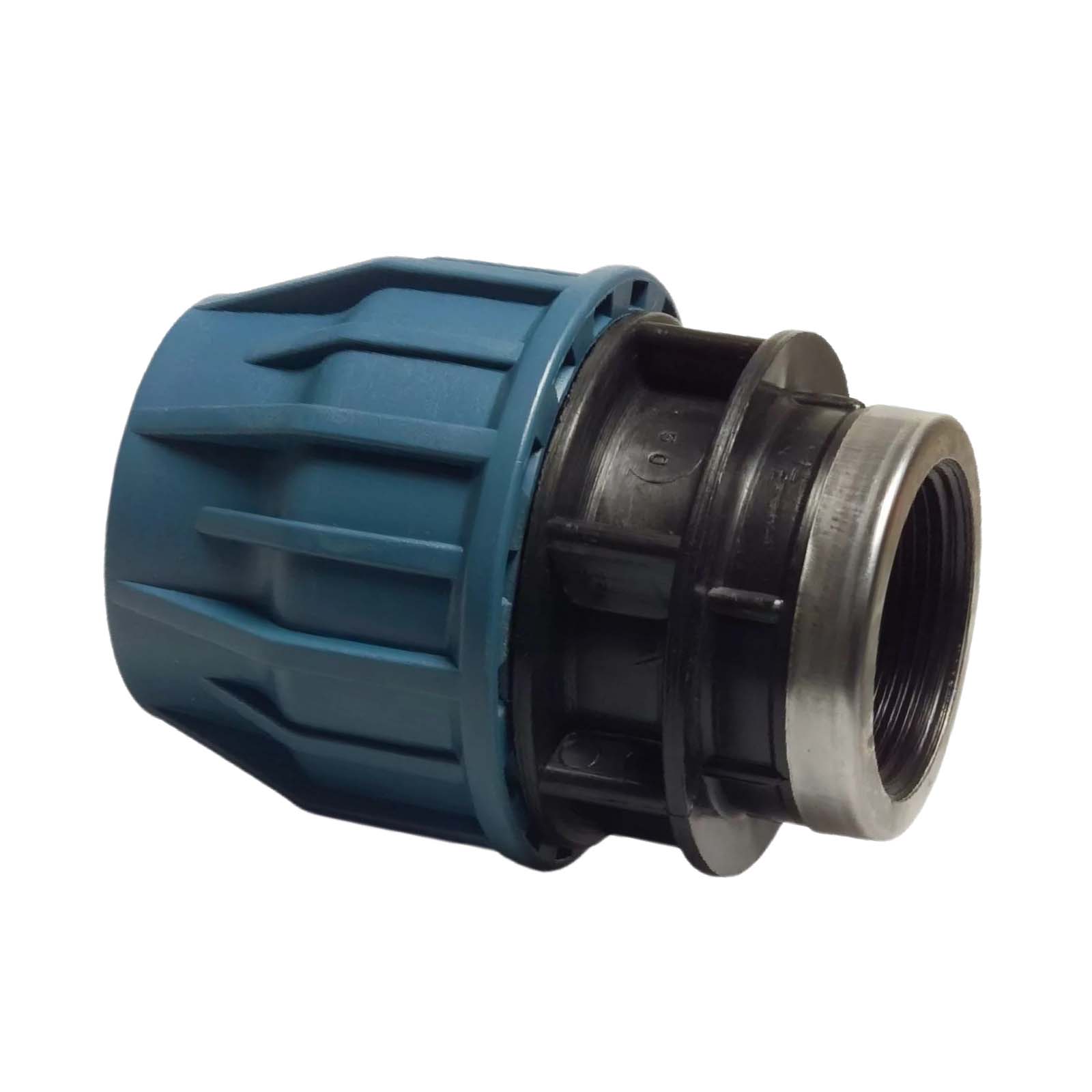 32 mm x 1 1/4" PE PP Fitting Klemm Verbinder Verschraubung Muffe Rohr Kupplung x IG DVGW - PN 16 bar