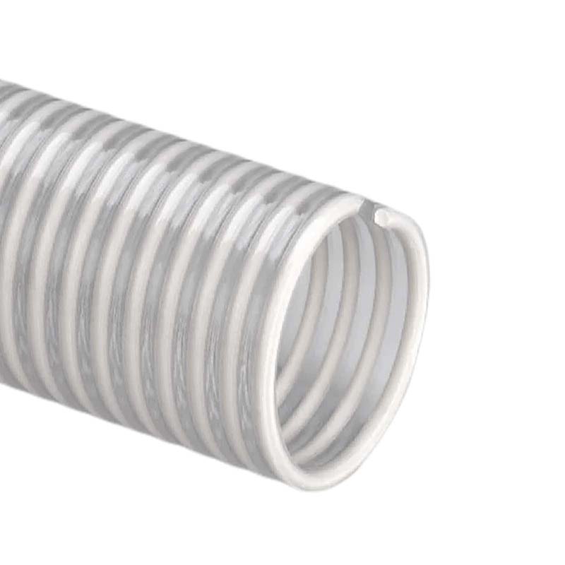 19 mm 3/4" Zoll Saug Ansaug Spiral Förder Pumpen Schlauch Lebensmittel Saatgut weiß PN 7 bar
