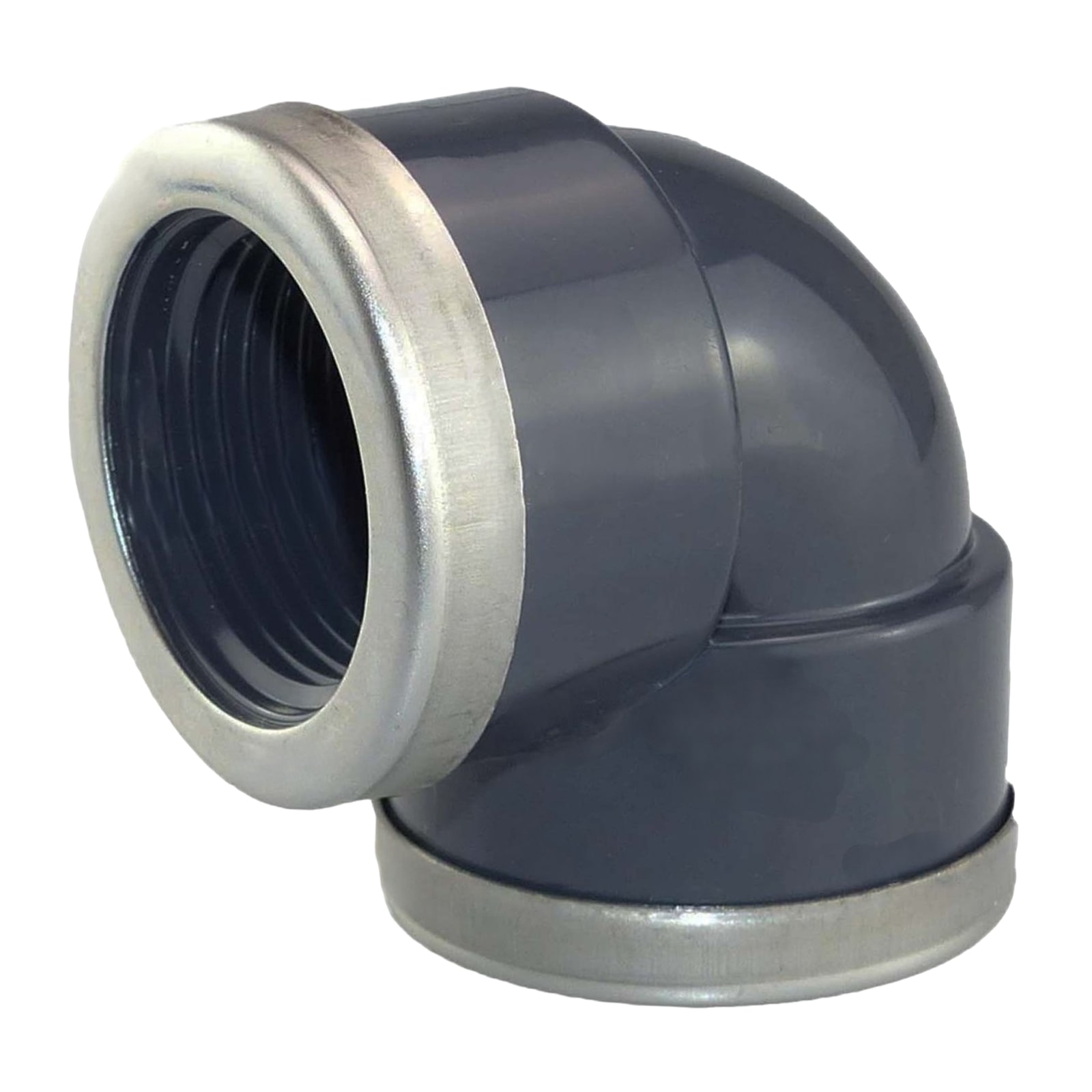 2" PVC Fitting Winkel 90° 2-fach Innen Gewinde verstärkt Verbinder - PN 10 bar