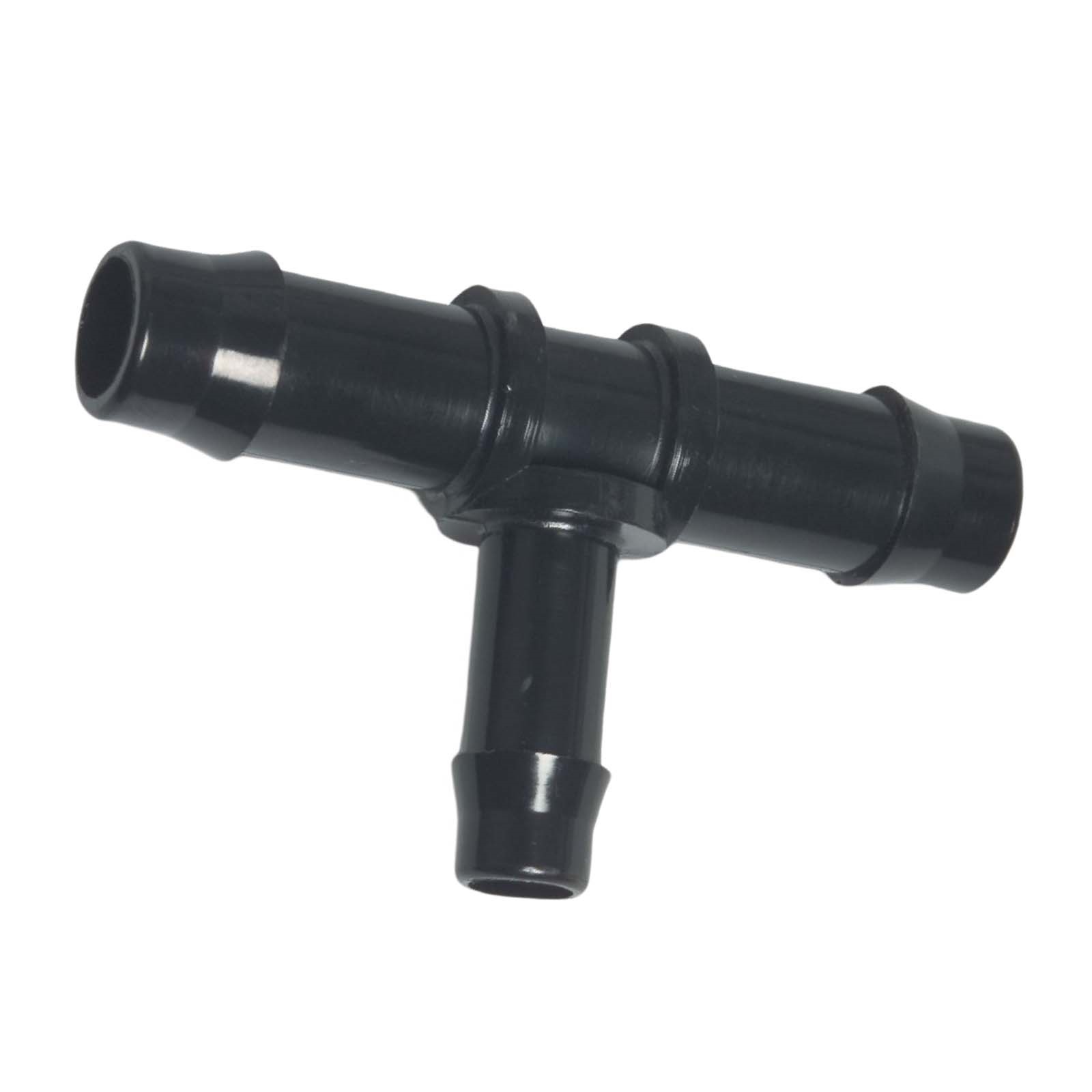 25 x 19 x 25 mm PA Nylon T-Stück Schlauch Verbinder Stutzen Doppel Tülle Kupplung Fitting WF schwarz PN 10 bar