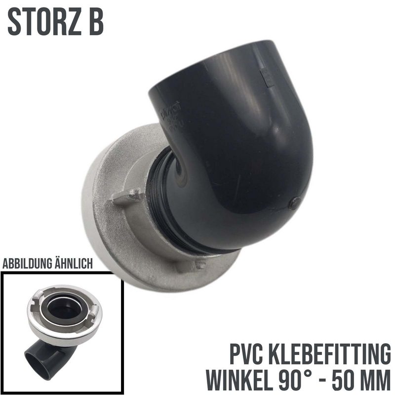 STORZ B DN 75 KA 89 Übergangsstück Adapter -> 40 mm PVC-U Klebe Fitting Winkel 90°
