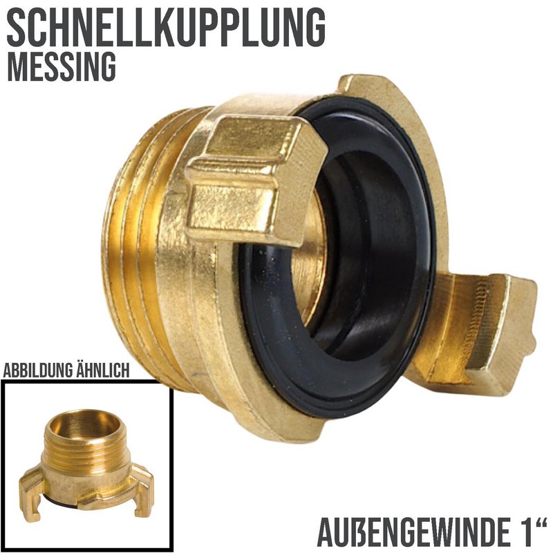 1" Schnellkupplung Gewindestück Außengewinde AG Messing (GEKA kompatibel) - PN 12 bar
