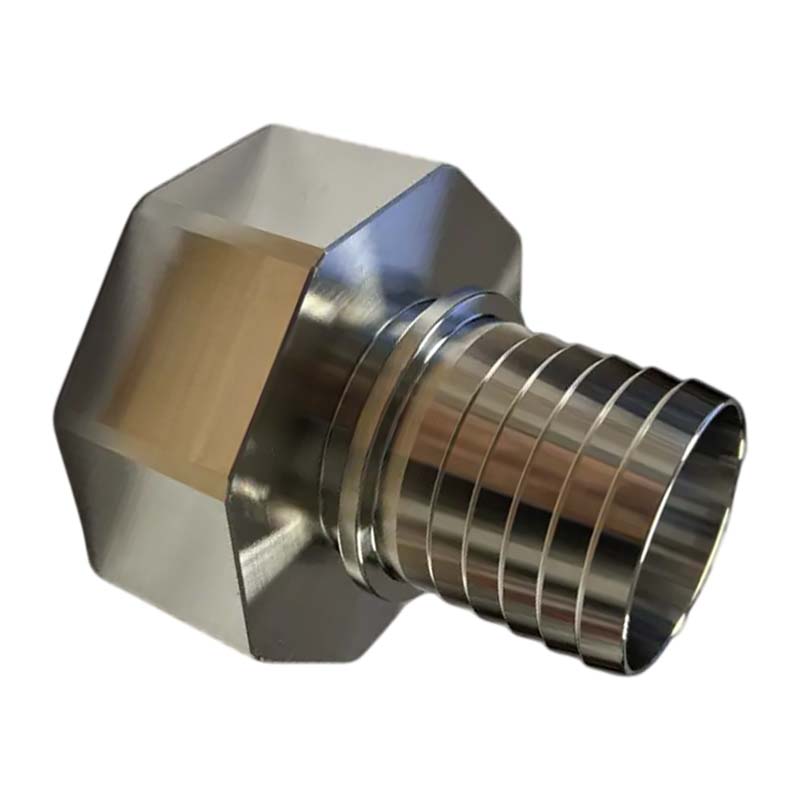 S60 x 6 IBC Adapter Schlauchtülle 38 mm 1 1/2" Sicherungsbund Edelstahl AISI 316 Container PN 16 bar