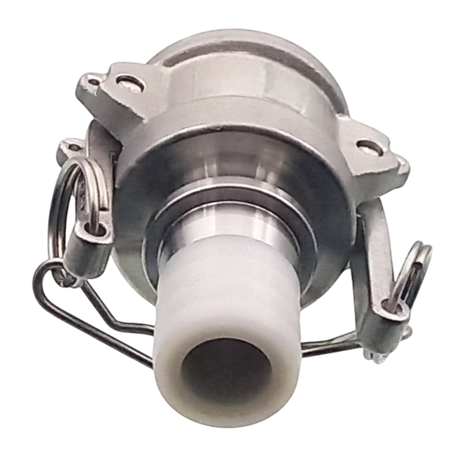 Kamlock Typ C - Mutterteil (91,5 mm) Edelstahl V2A (AISI 316) -> gerillter Stutzen DN 75 mm PFA beschichtet - PN 25 bar