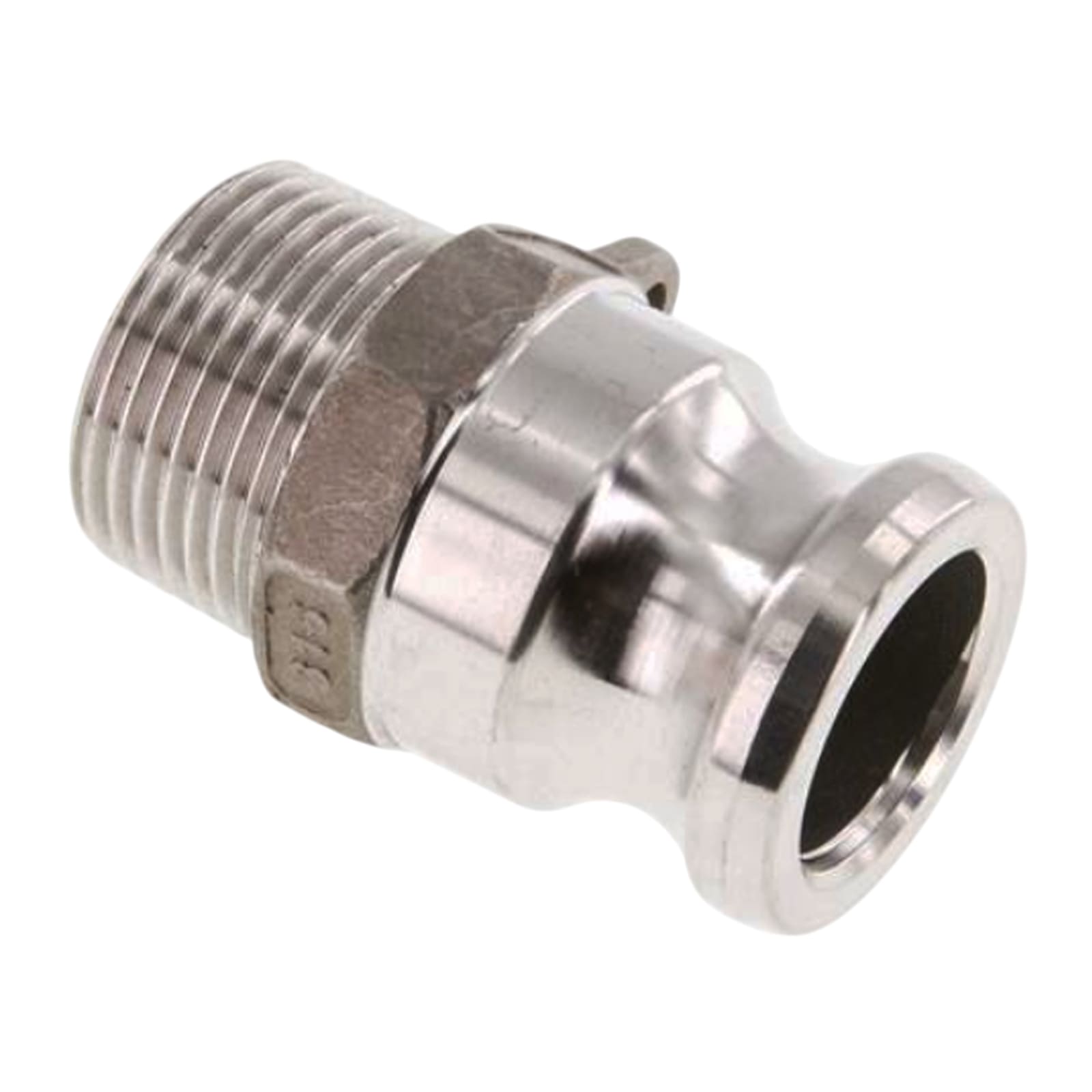 Kamlock Typ F - Vaterteil Edelstahl V2A (AISI 316) - 175,9 mm Stecker mit Außengewinde (AG) 6" Zoll DN 150 - 5 bar