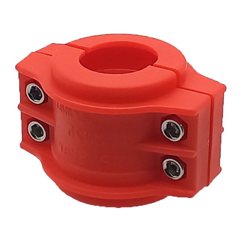 DN 25 Klemmschale Polypropylen PP rot Spannbereich 36 - 39 mm für Schlauch ID x AD 25 x 37 mm - PN 8 bar