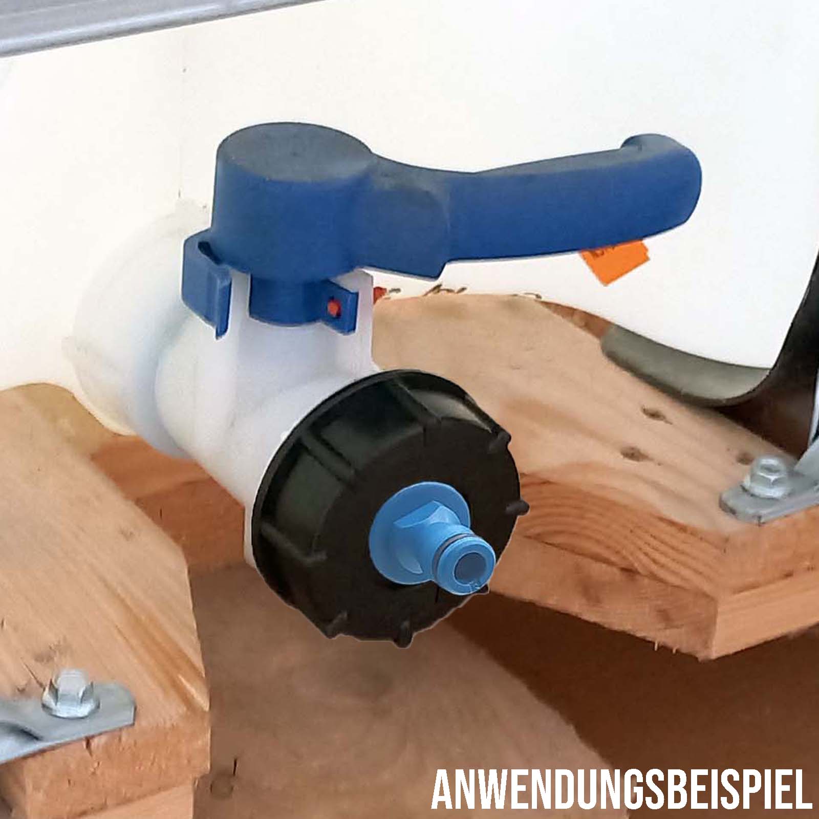 S60 x 6 IBC Adapter auf Click-Hahnanschluss Quick Connect - ECO