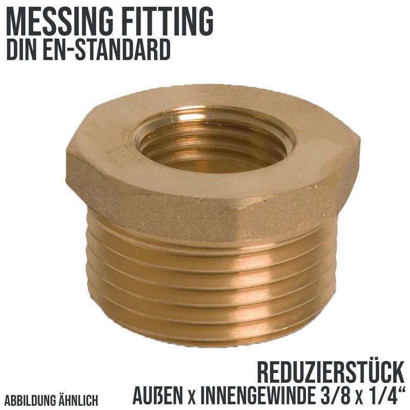 3/8" x 1/4" Reduzier Stück Nr. 241 Außen x Innengewinde AG x IG Messing Fittings PN 30 bar