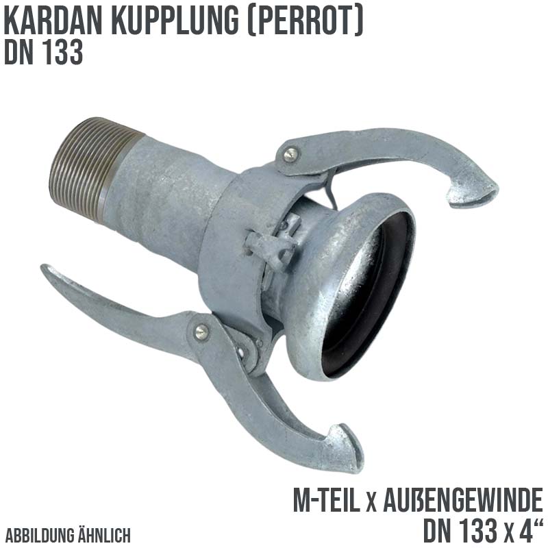 DN 133 Kardan Perrot Kupplung M-Teil mit Außengewinde 5" Zoll Gülle Schlamm Schlauch