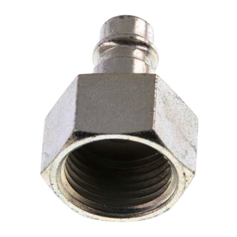 1/2" Druckluft Stecker Nippel Einsteck Anschluss Stahl verzinkt NW 7,2 mit Innengewinde IG - PN 35 bar