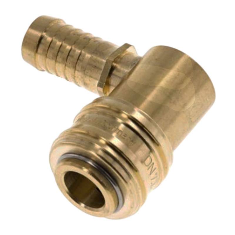 9 mm Druckluft Kupplung Dose Schnell Schlauch Winkel 90° Tülle Messing NW 7,2 LW - PN 35 bar