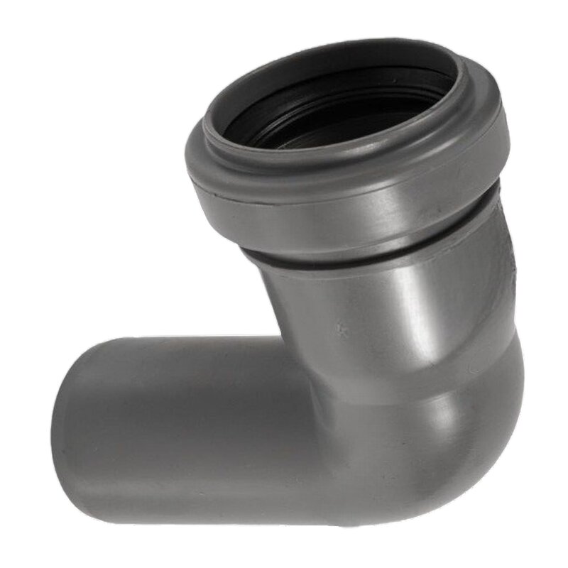 110 mm PP Bogen 87° Abzweig Abfluß Abwasser HT KG Rohr Steckmuffe x Stutzen grau