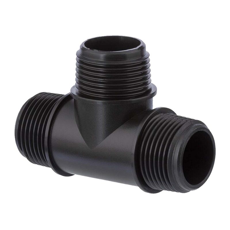 2 " PP Gewinde Fitting T-Stück 90° schwarz Außen x Außengewinde IG Polypropylen - PN 10 bar