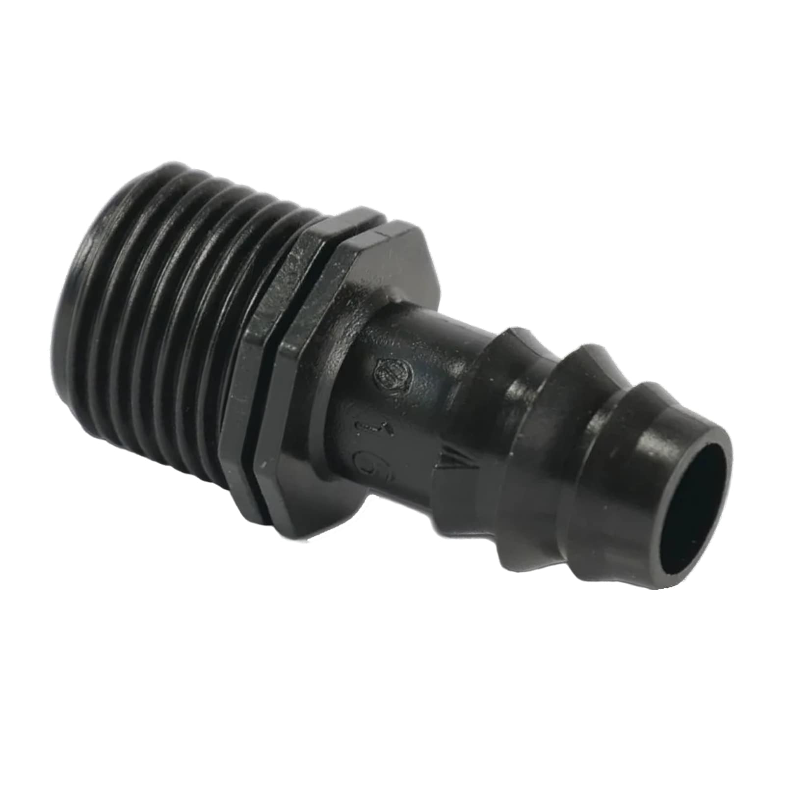 16 mm x 1/2" Schlauch Tülle Verbinder Stutzen Außen Gewinde AG Tropf Fitting schwarz PN 4 bar