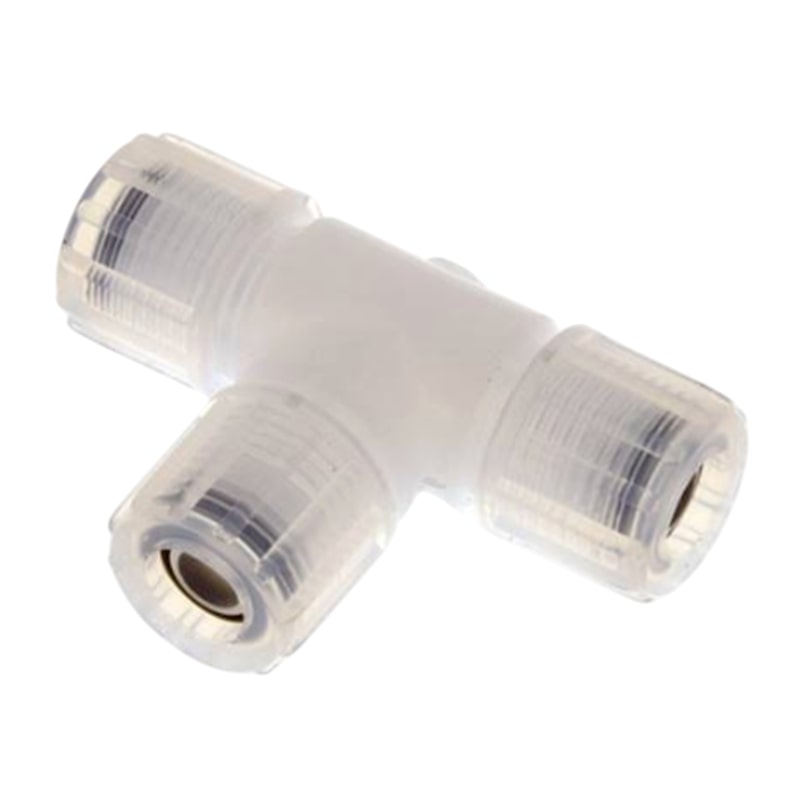 10 x 8 mm T-Stück 90° Kupplung PFA Verschraubung Verbinder PA PP Schlauch FDA - PN 10 bar