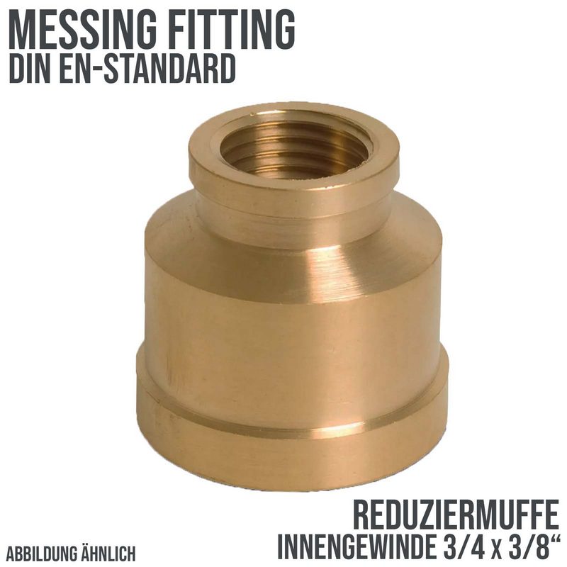 3/4" x 3/8" Reduzier Muffe Nr. 240 Innengewinde IG Messing Fittings PN 30 bar