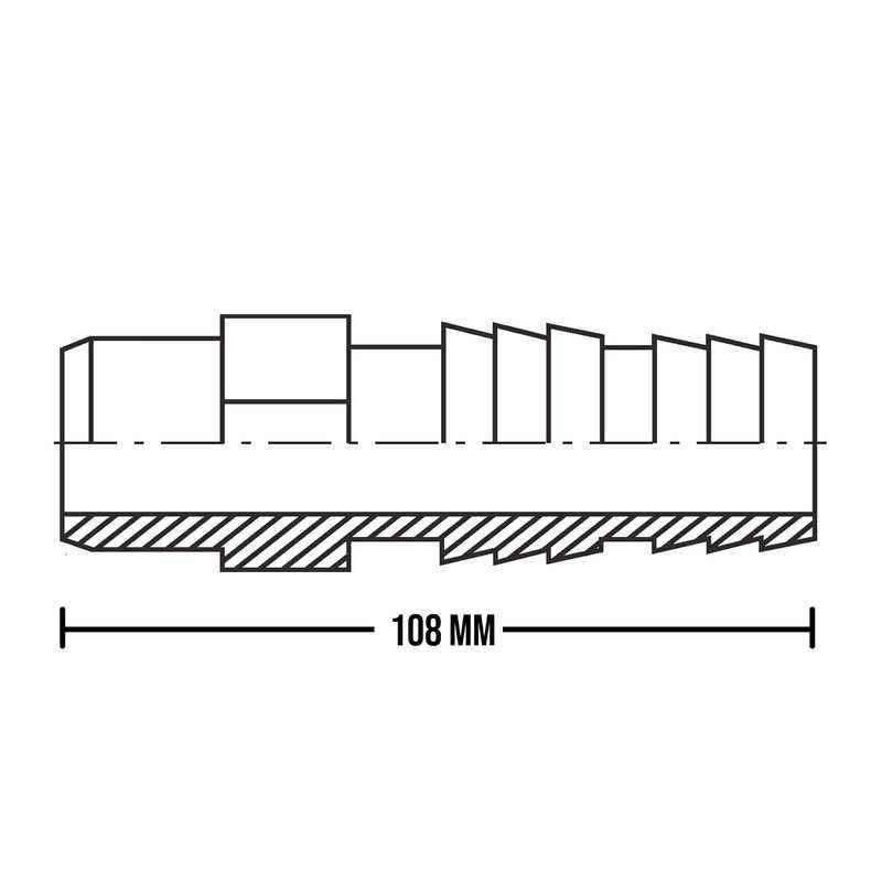 50 mm PVC Klebefitting Schlauch Klebe Tülle Stutzen Verbinder Pool Teich DN50 -> 50 mm - PN 10 bar
