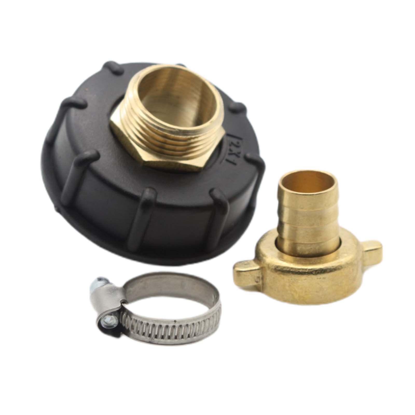 S60 x 6 IBC Adapter auf 1" Doppelnippel + 2/3 Tülle 3/4" (19mm) Container Tank Zubehör