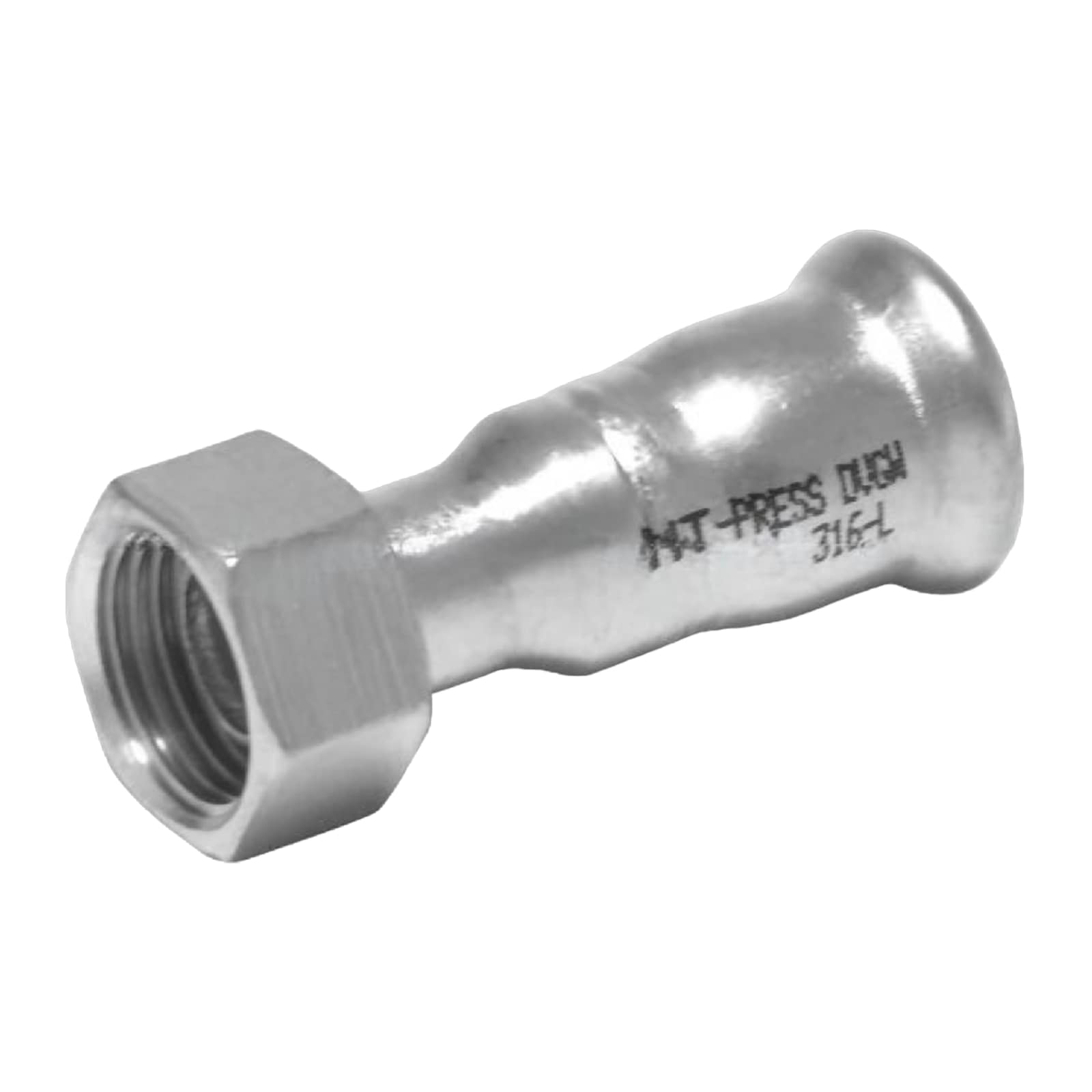 54 mm x 2" Pressmuffe x Innengewinde IG Edelstahl AISI 316 Fittings PN 16 bar