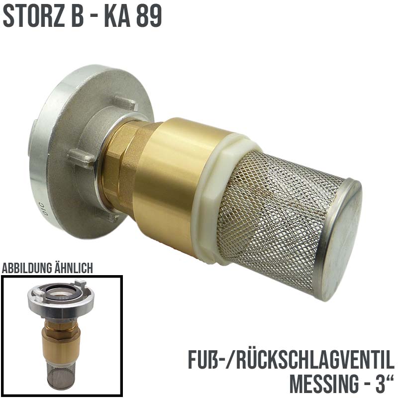 STORZ B DN 75 KA 89 Fuß Rückschlag Ansaug Ventil 3" Zoll Messing Pumpen Anschluss