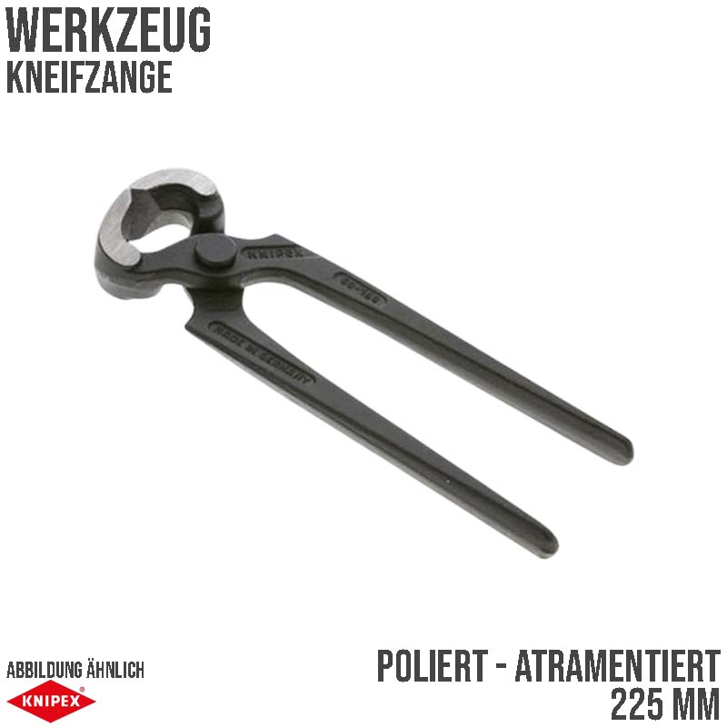 225 mm Kneif Zange poliert schwarz atramentiert Knipex