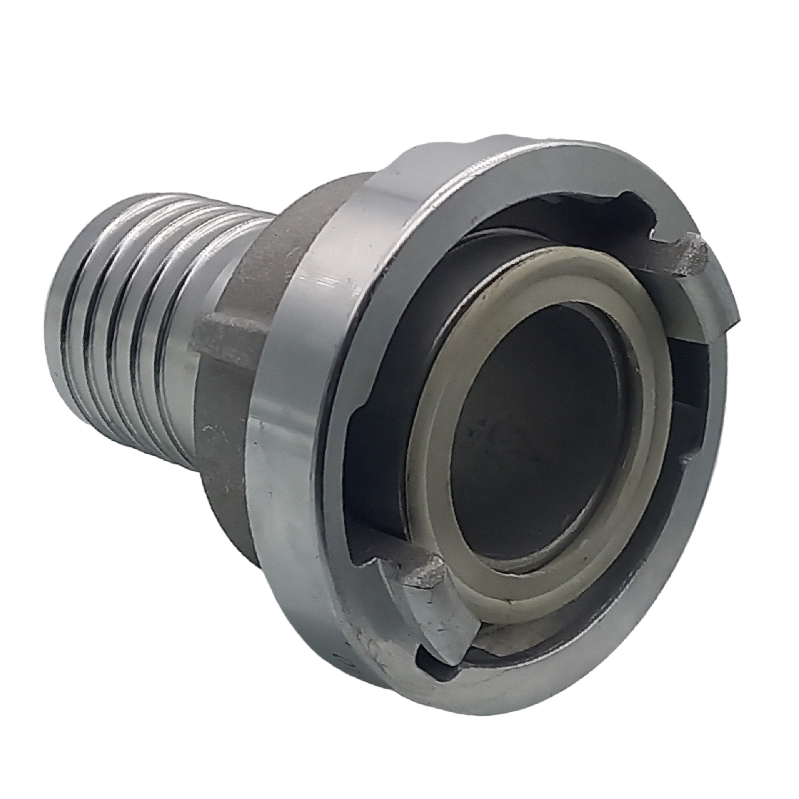 STORZ A DN110 KA133 Saug Kupplung -> gerillter Sägezahn Stutzen Tülle Sicherungsbund DN100 Klemmschale Einband - PN 16 bar