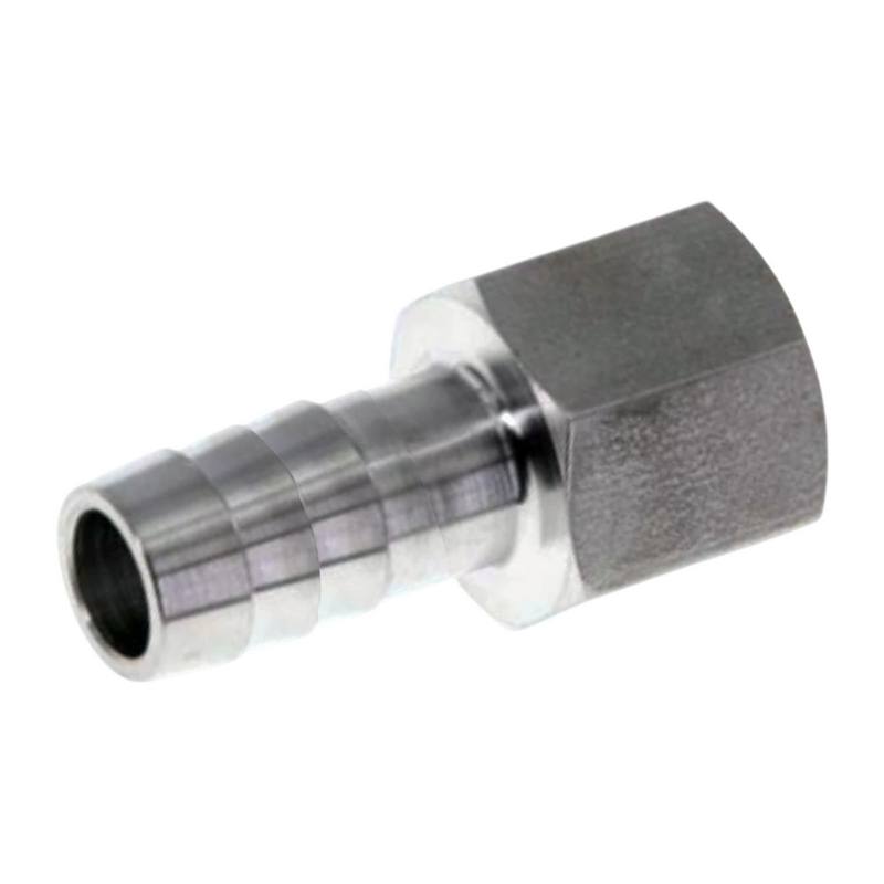 1/4" x 10 mm Schlauch Tülle Stutzen Innengewinde IG Nippel Edelstahl AISI 316 VA Fitting - PN 20 bar