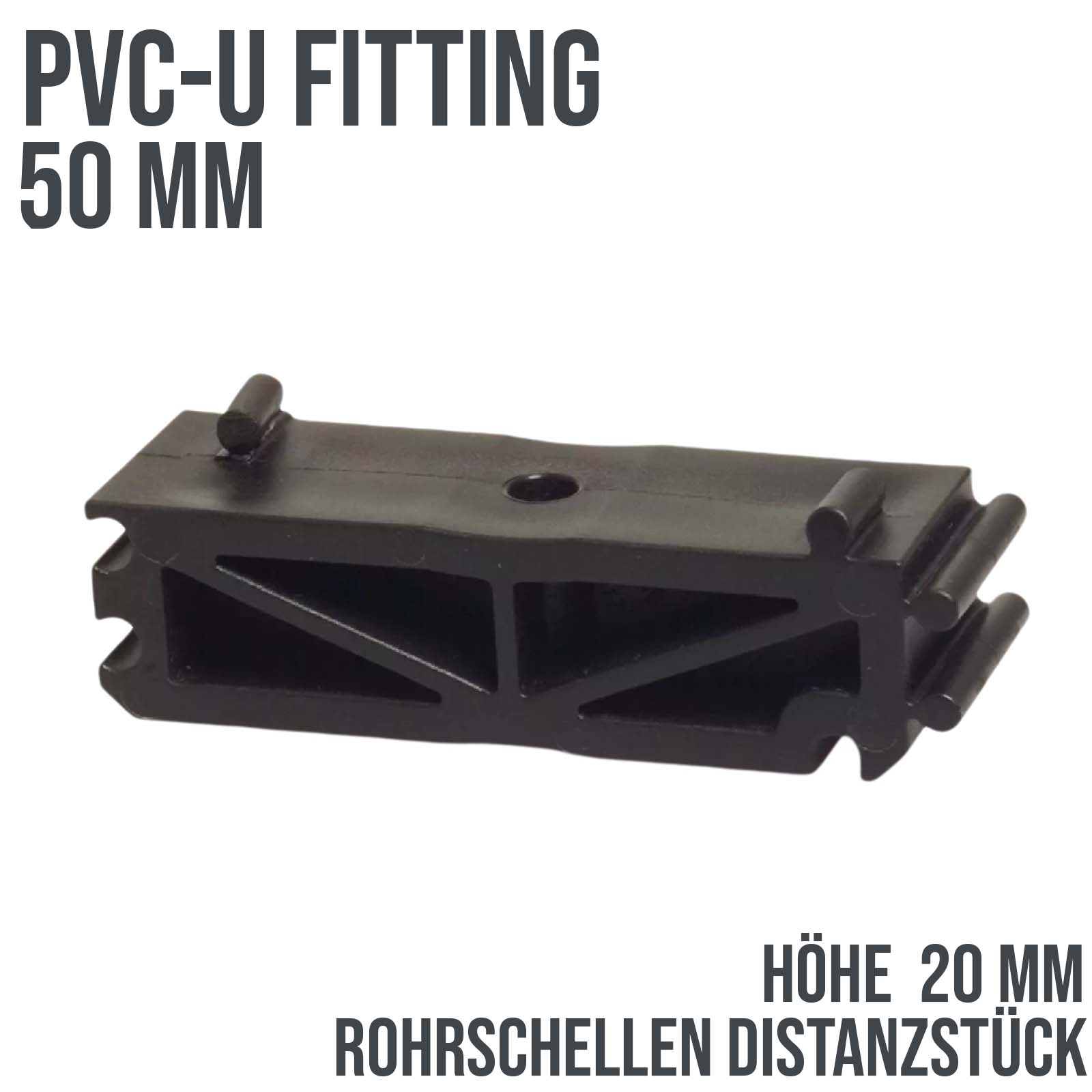 50 mm PVC Klebe Fitting Rohr Schelle Distanzhalter - Höhe ca. 20 mm